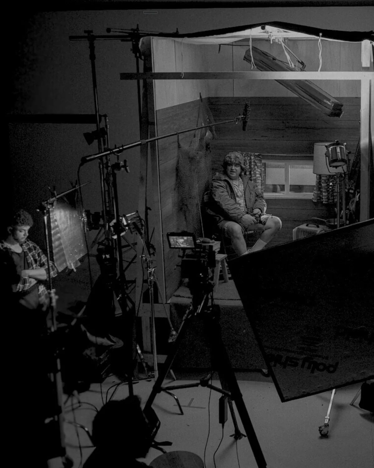 On-set production moment — Aumen crew working a shot, camera and lighting in frame.